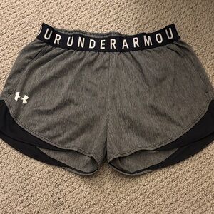 Under Armour Women's Black and Gray Athletic Shorts